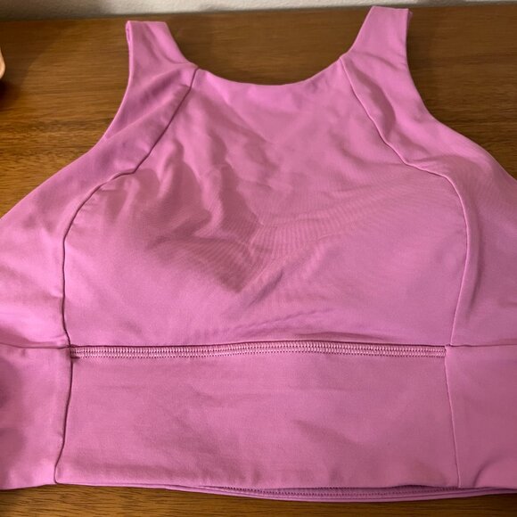 Lululemon Free to be Serene Magenta Glow High Neck Longline Size 10 - Picture 3 of 4